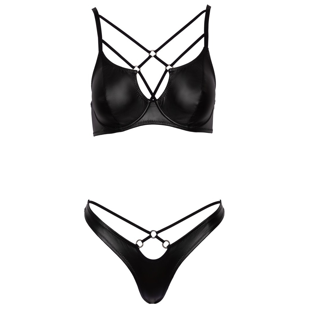 Cottelli Matte Black Bra Set - Image 3