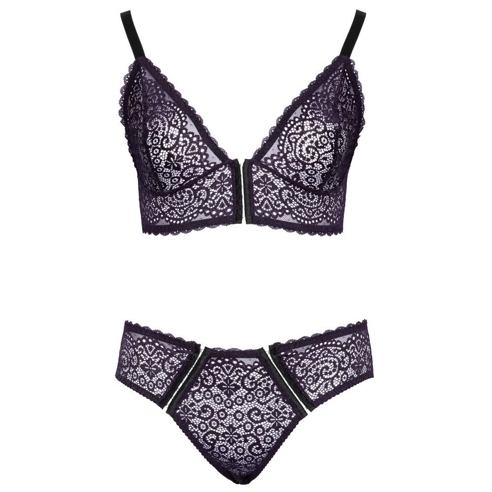 Cottelli Curves Delicate Lace Bralette And Briefs - Image 3