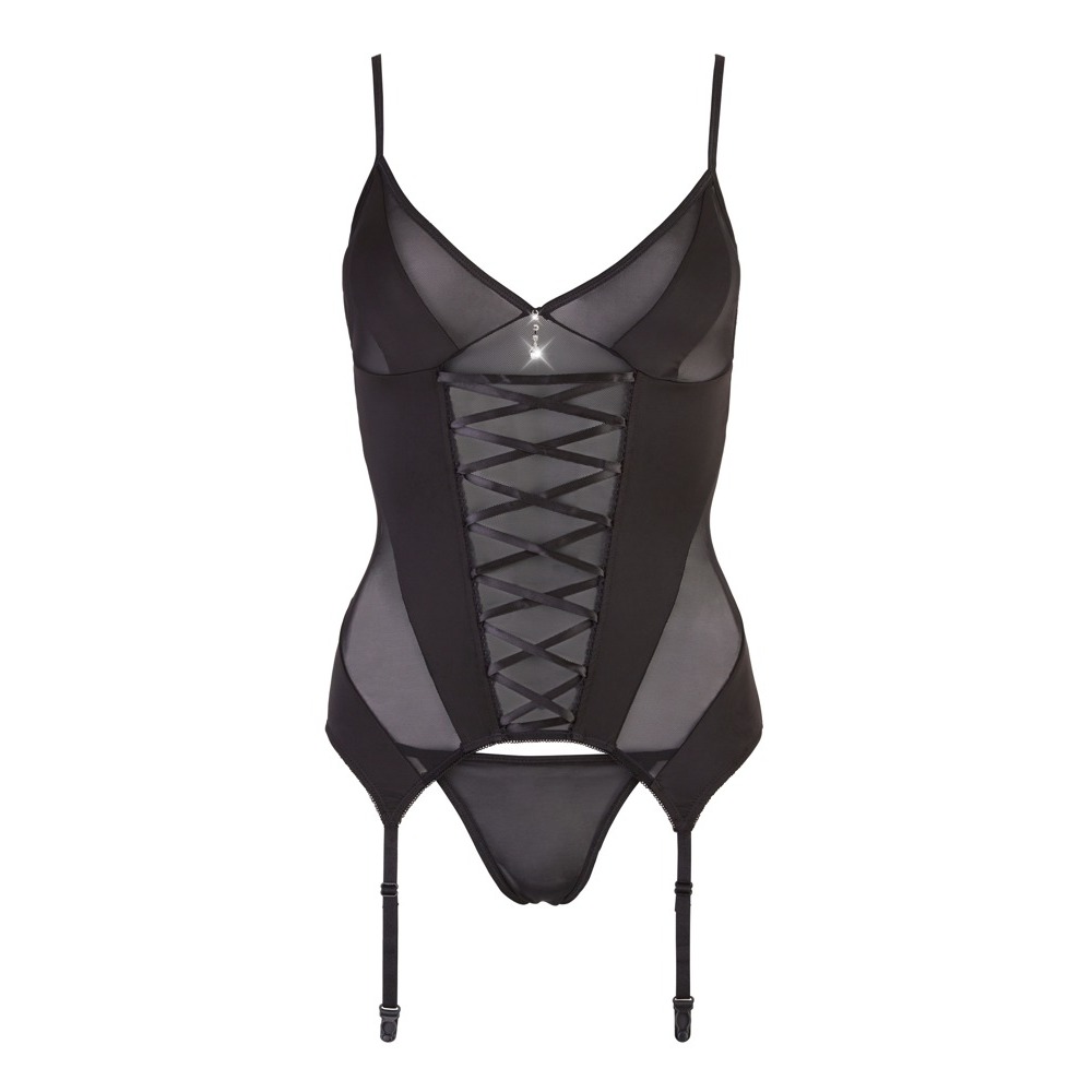 Cottelli Black Basque Suspender Set - Image 3