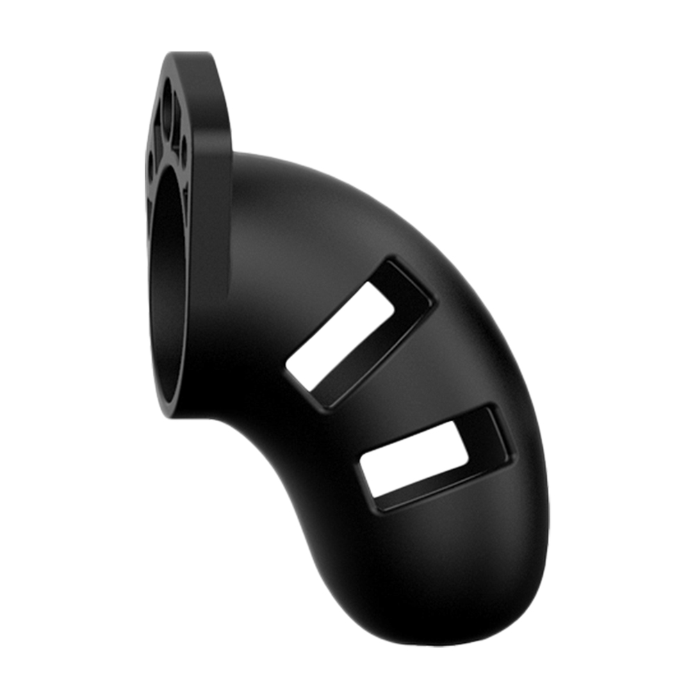 Man Cage 20 Male 3.5 Inch Black Silicone Chastity Cage - Image 2