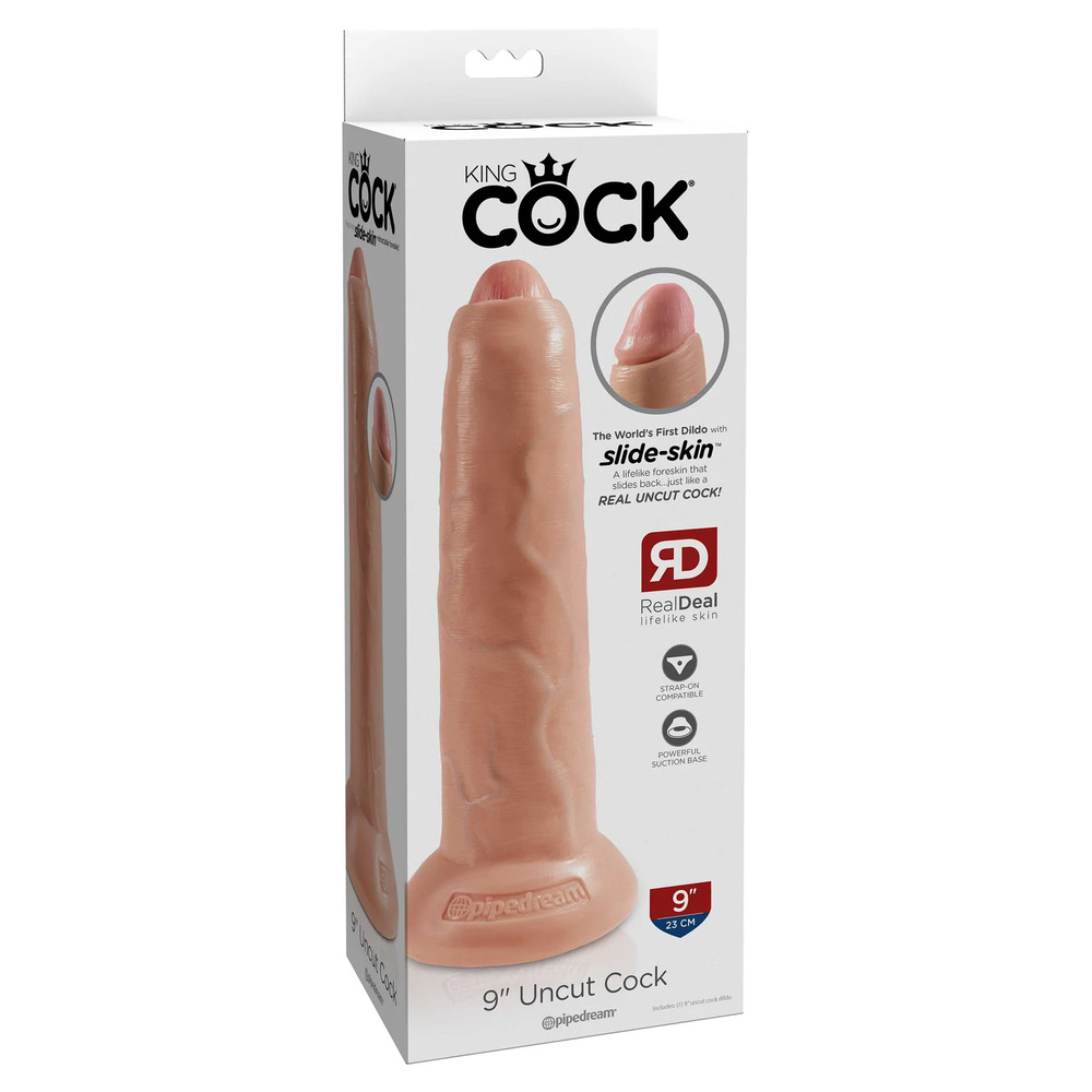 King Cock 9 Inch Flesh Uncut Cock Dildo - Image 4