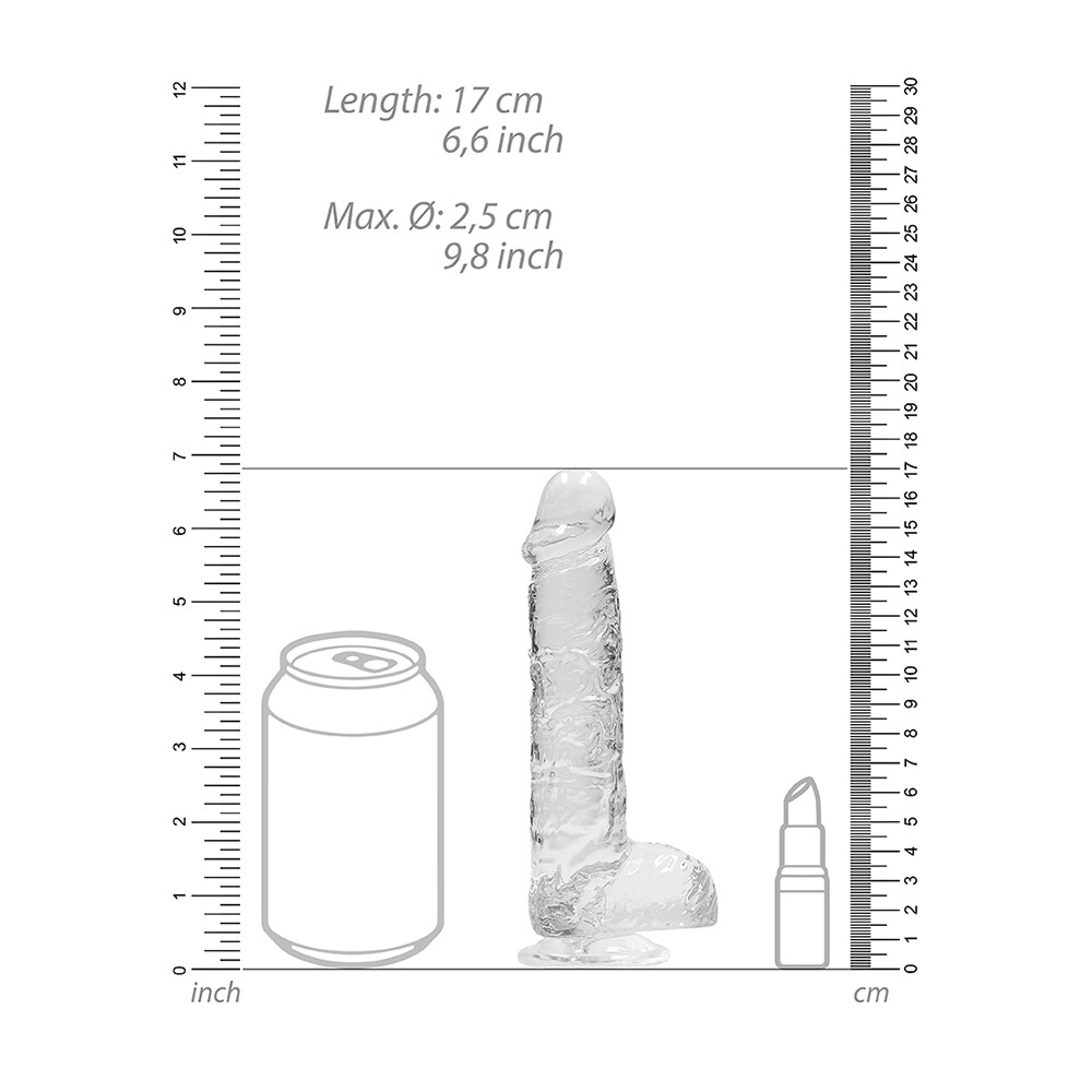 RealRock 6 Inch Transparent Realistic Crystal Clear Dildo - Image 4