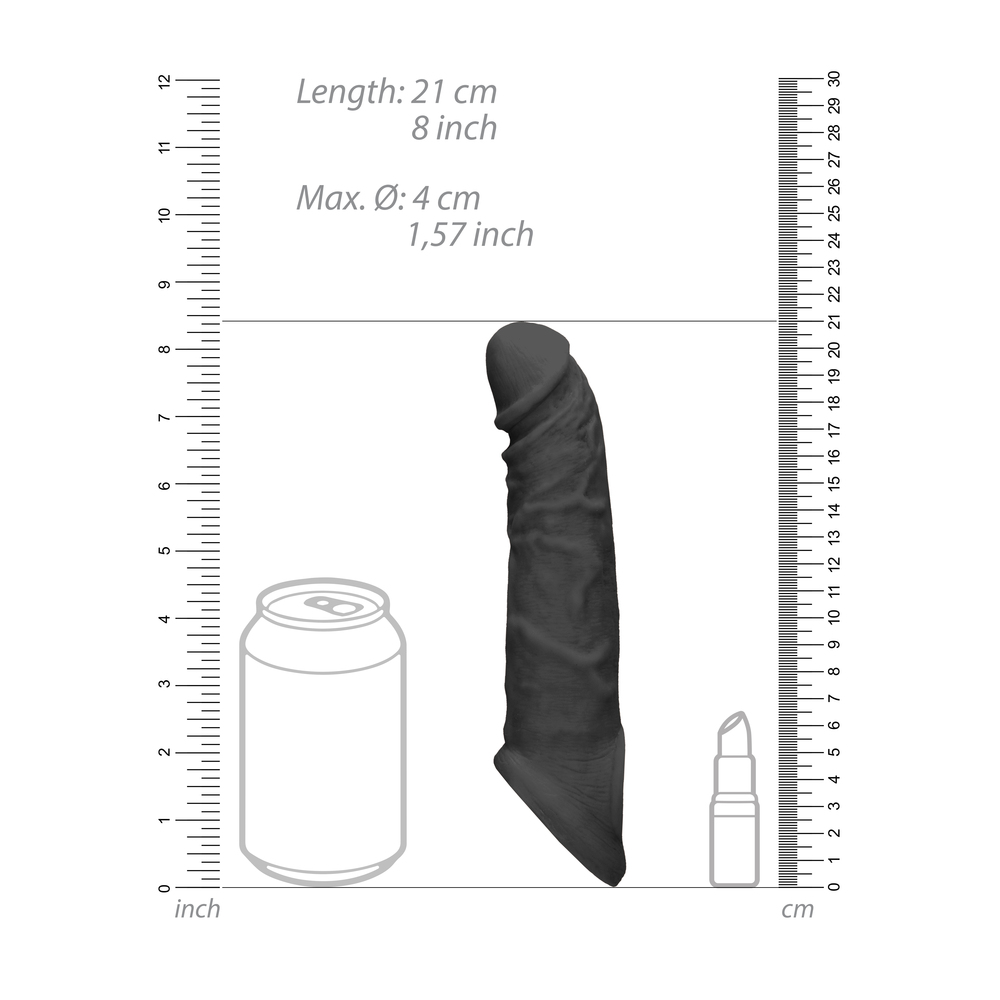 RealRock 8 Inch Penis Sleeve Black - Image 2