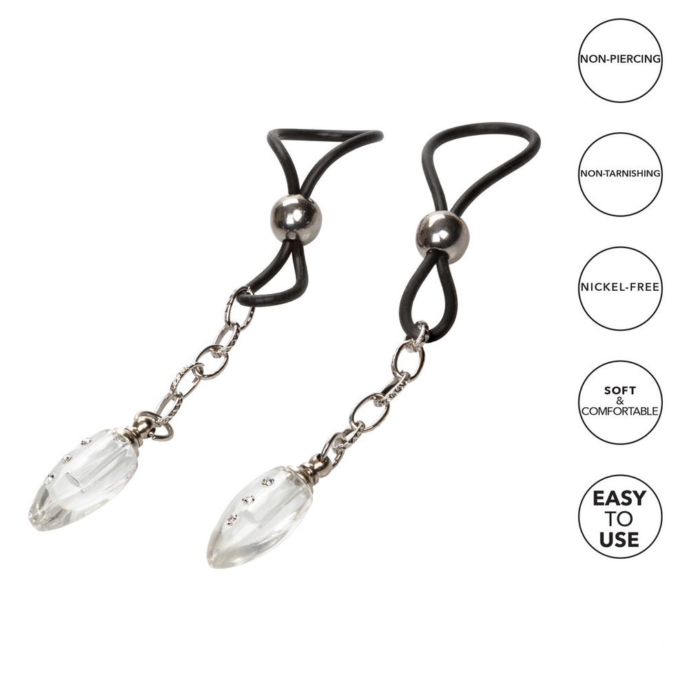 Nipple Play NonPiercing Nipple Jewellery Crystal Teardrop - Image 3